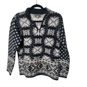 Deane & White Women Size Medium Lamb Wool Angora‎ Blend 1/4 Zip Pullover Sweater